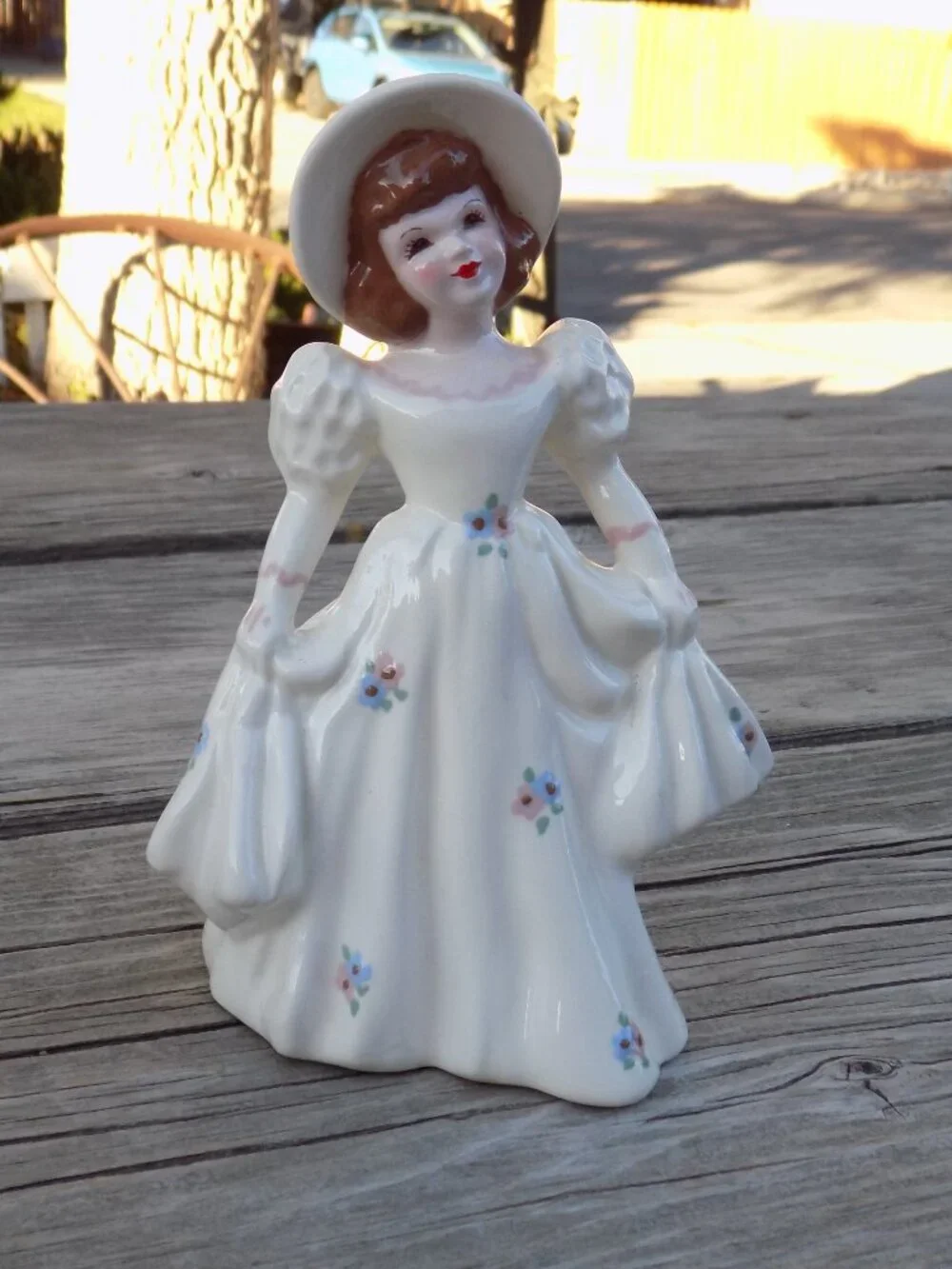 Pasadena California Ceramics Girl Woman Bud Vase Victorian, Small Figurine,
